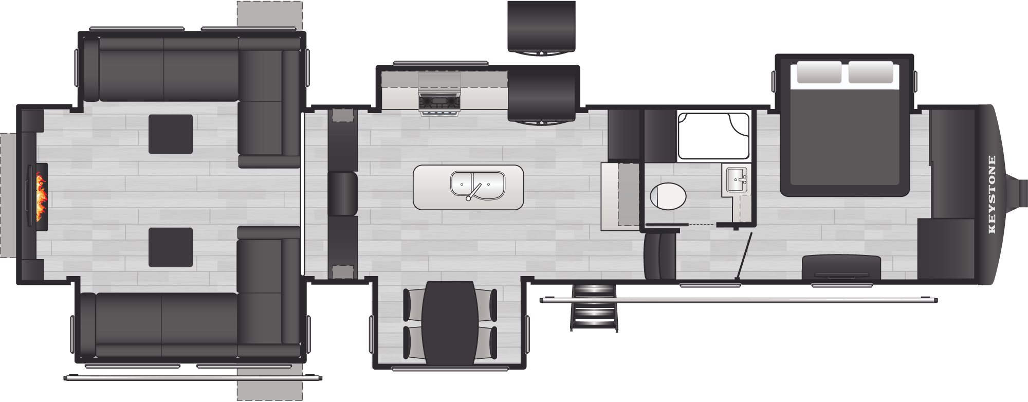 Floorplan of RV model 381DL