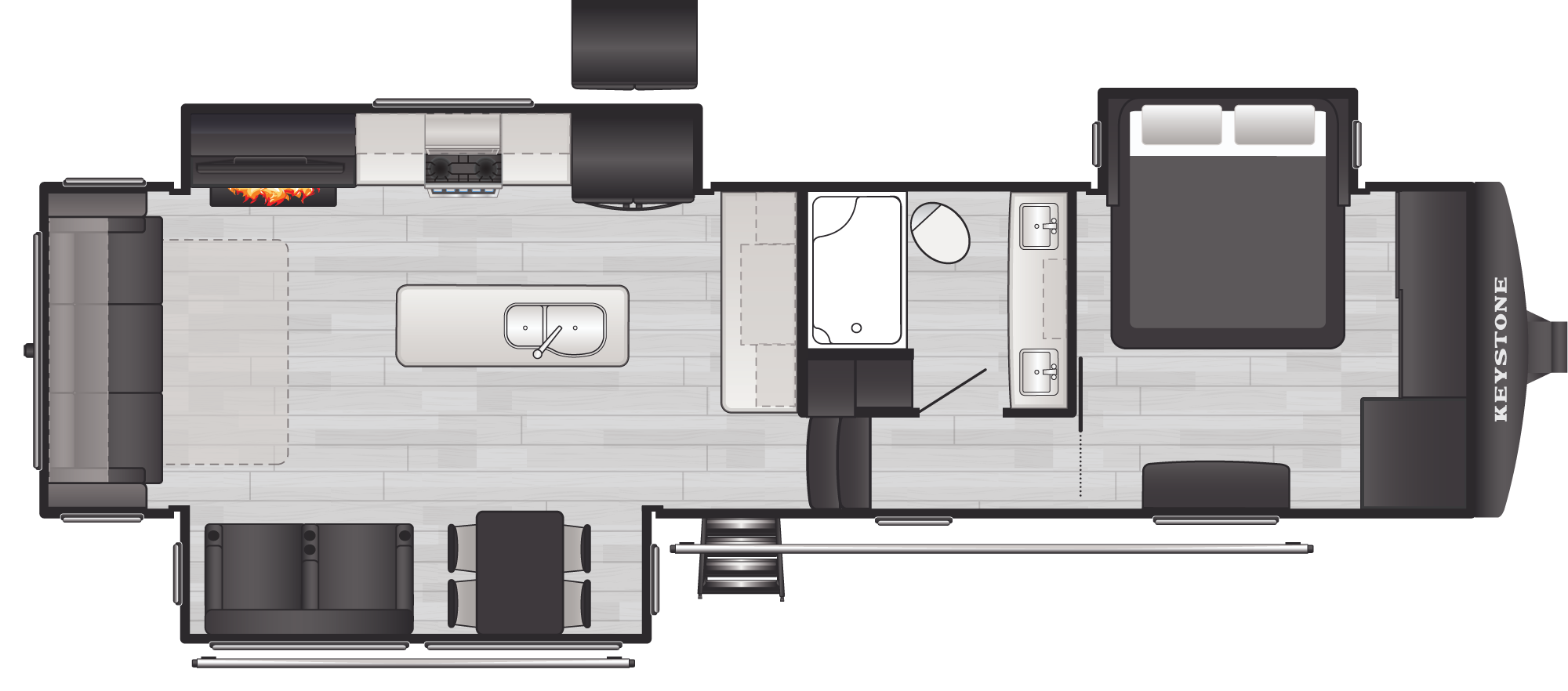 Floorplan of RV model 321RL