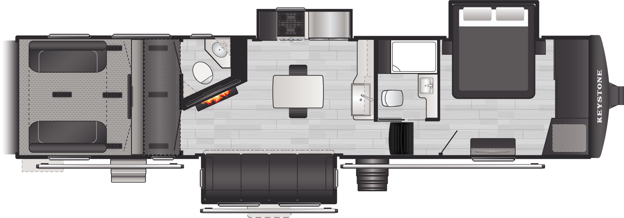 Floorplan of RV model 373