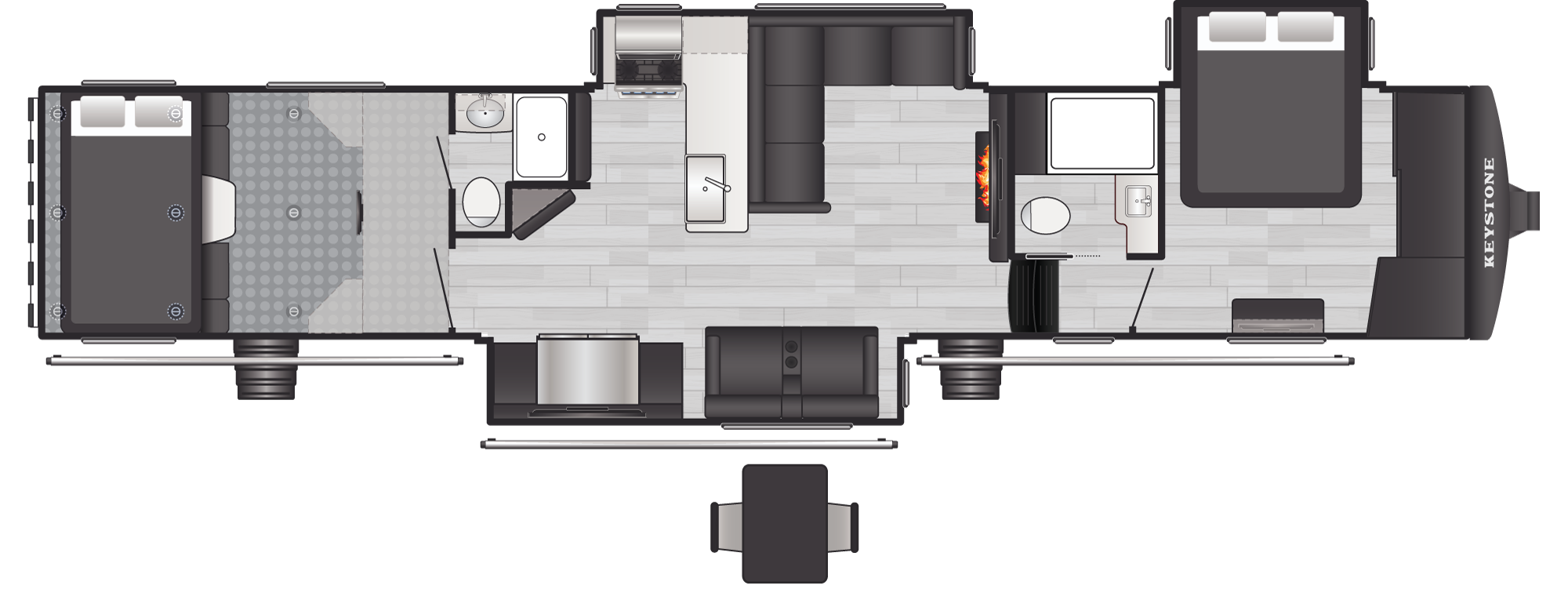 Floorplan of RV model 432
