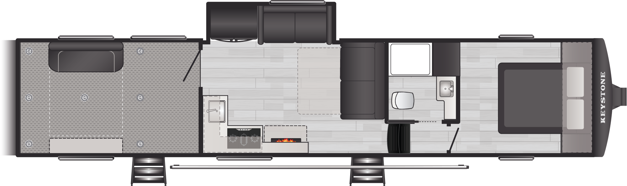 Floorplan of RV model 361LT