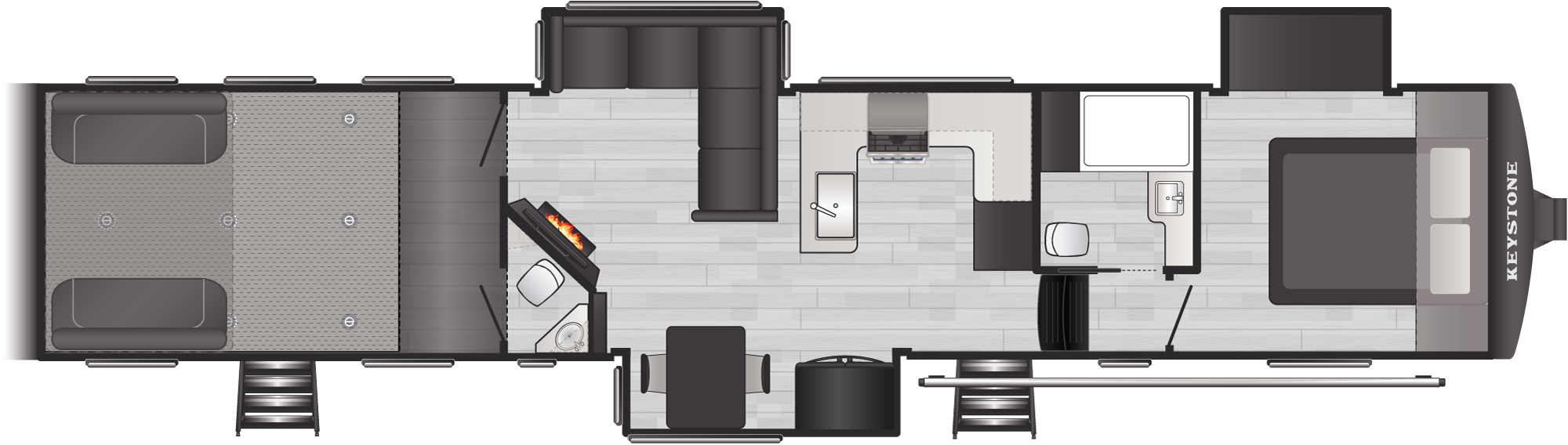 Floorplan of RV model 418