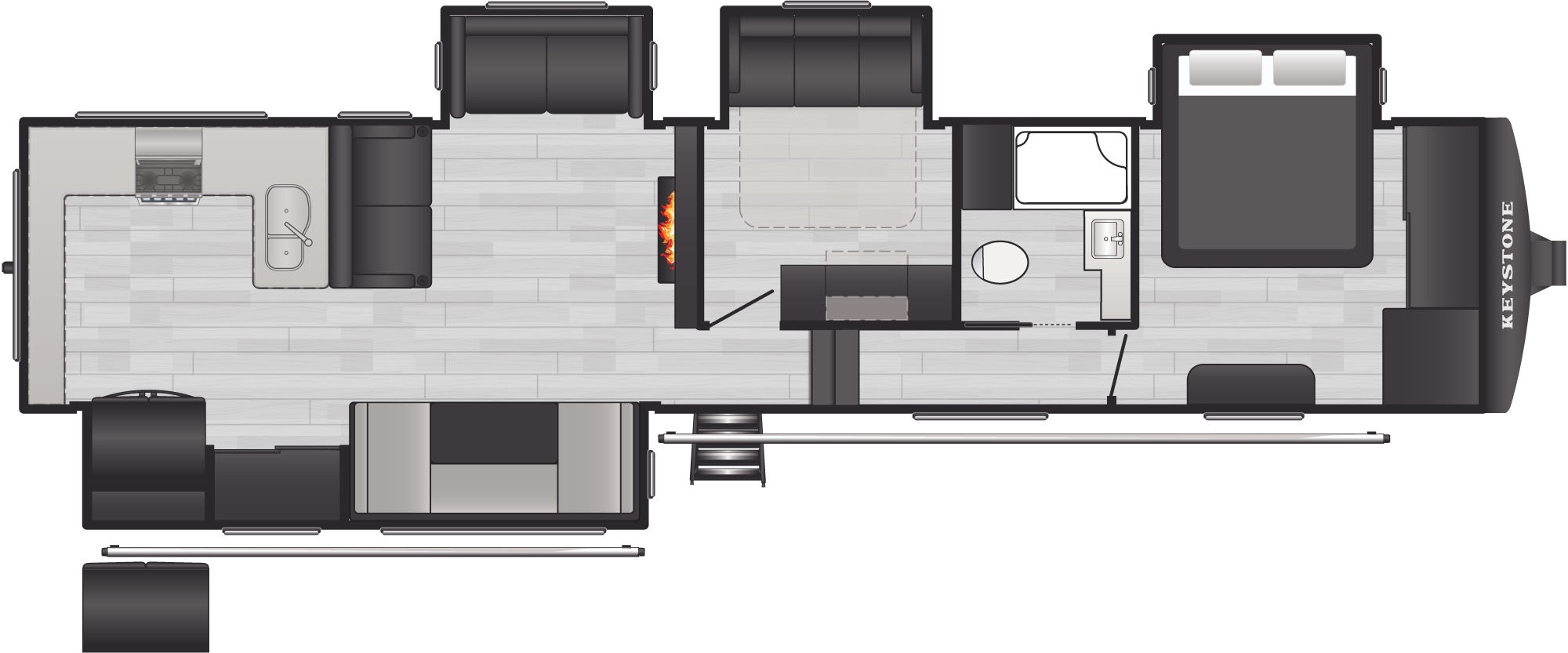 Floorplan of RV model 379MB