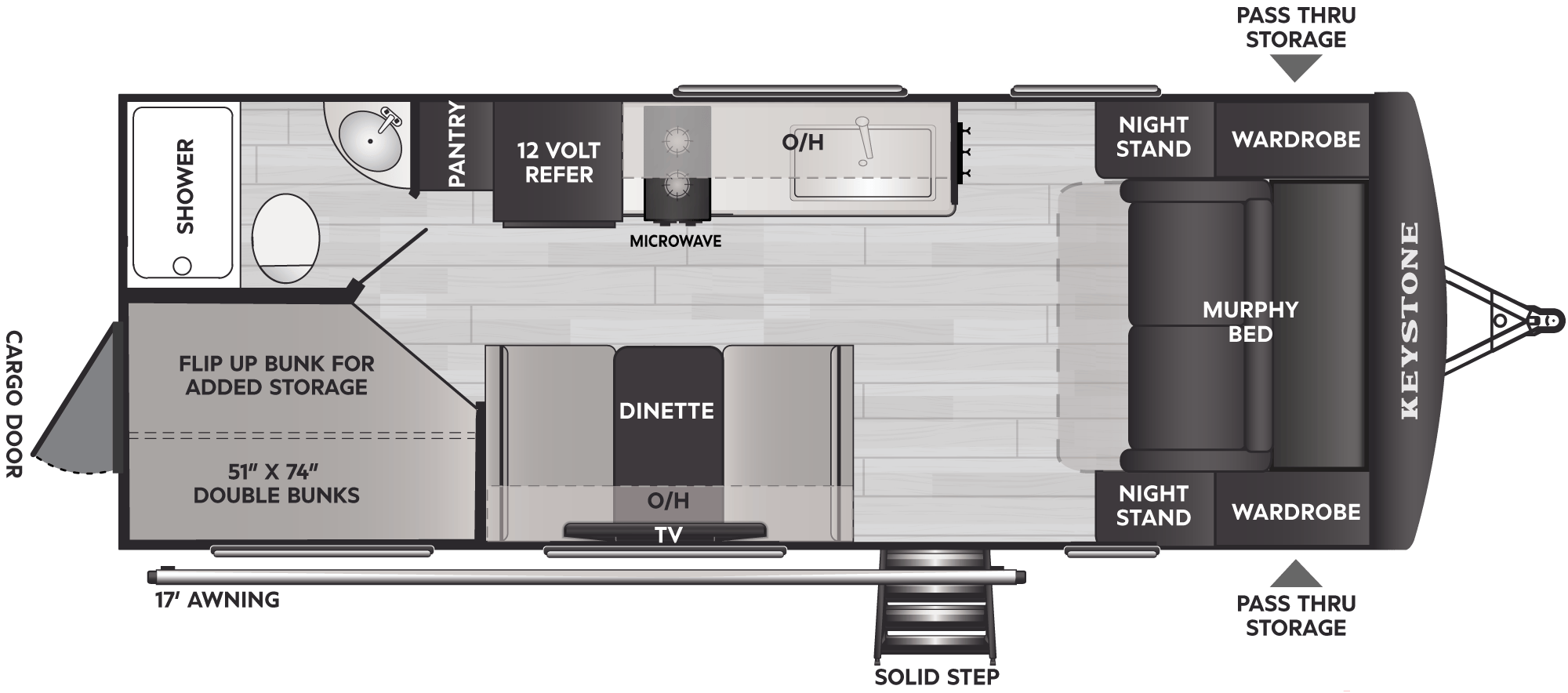 2027 Keystone Passport Classic Travel Trailers 214BHCWE floor plan diagram — Travel Trailer, sleeps 6