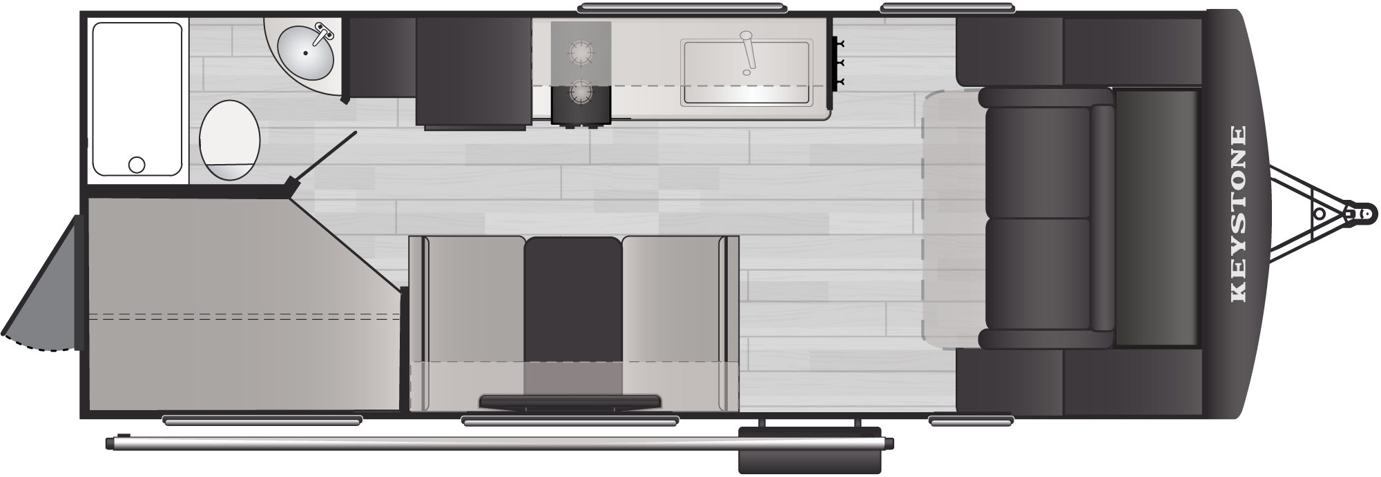 Floorplan of RV model 21BHCWE