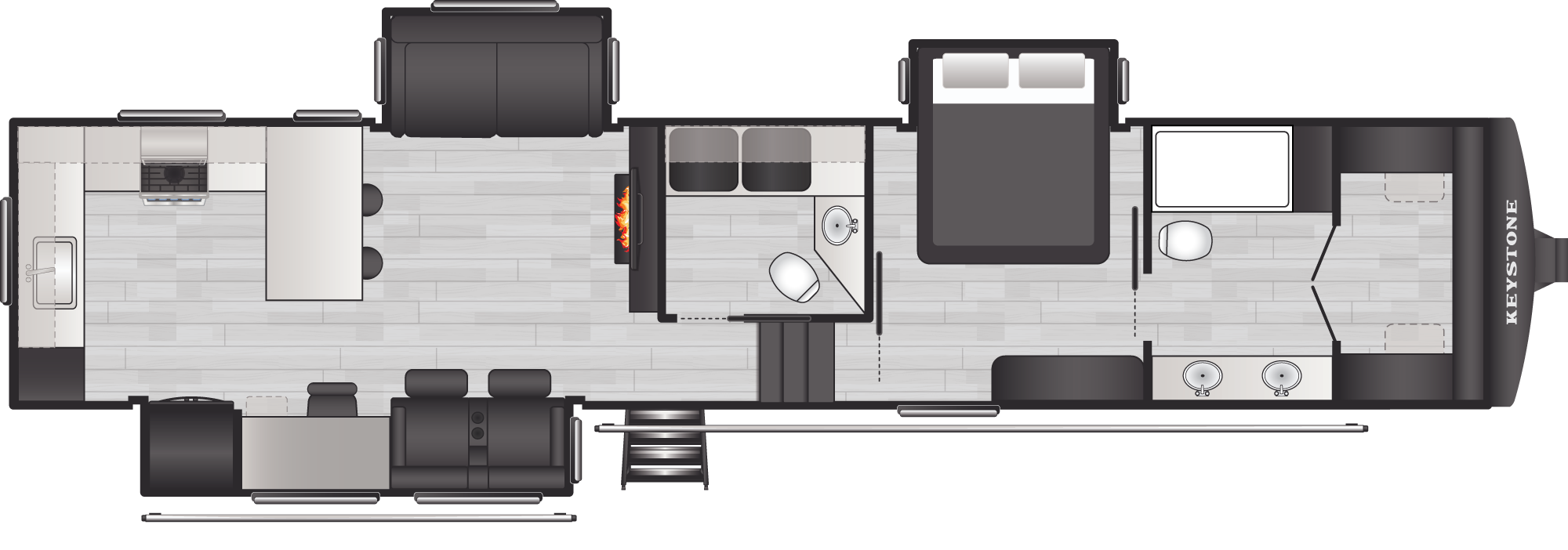 Floorplan of RV model 3840LRK