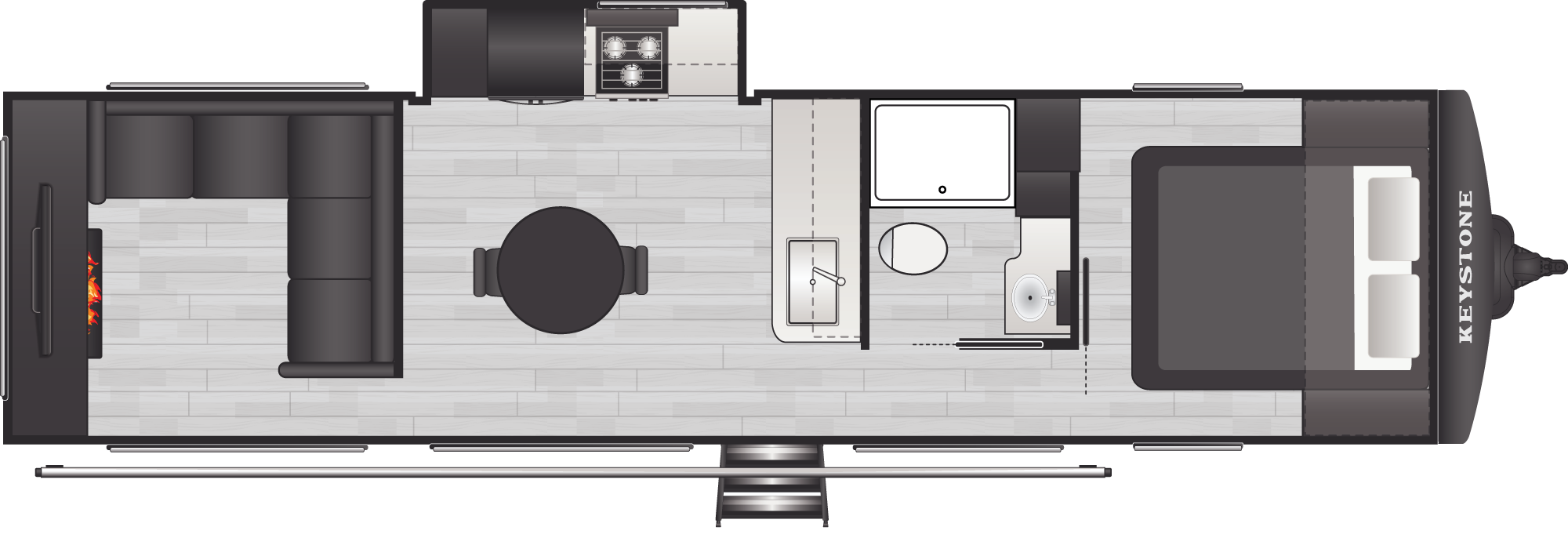 Floorplan of RV model 31SUNROOM