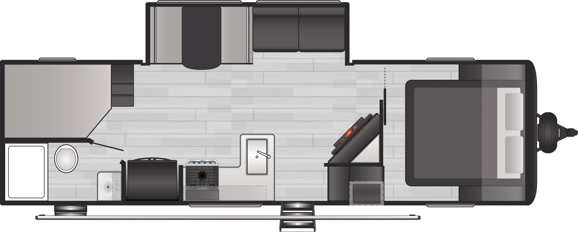 Floorplan of RV model 28BHS