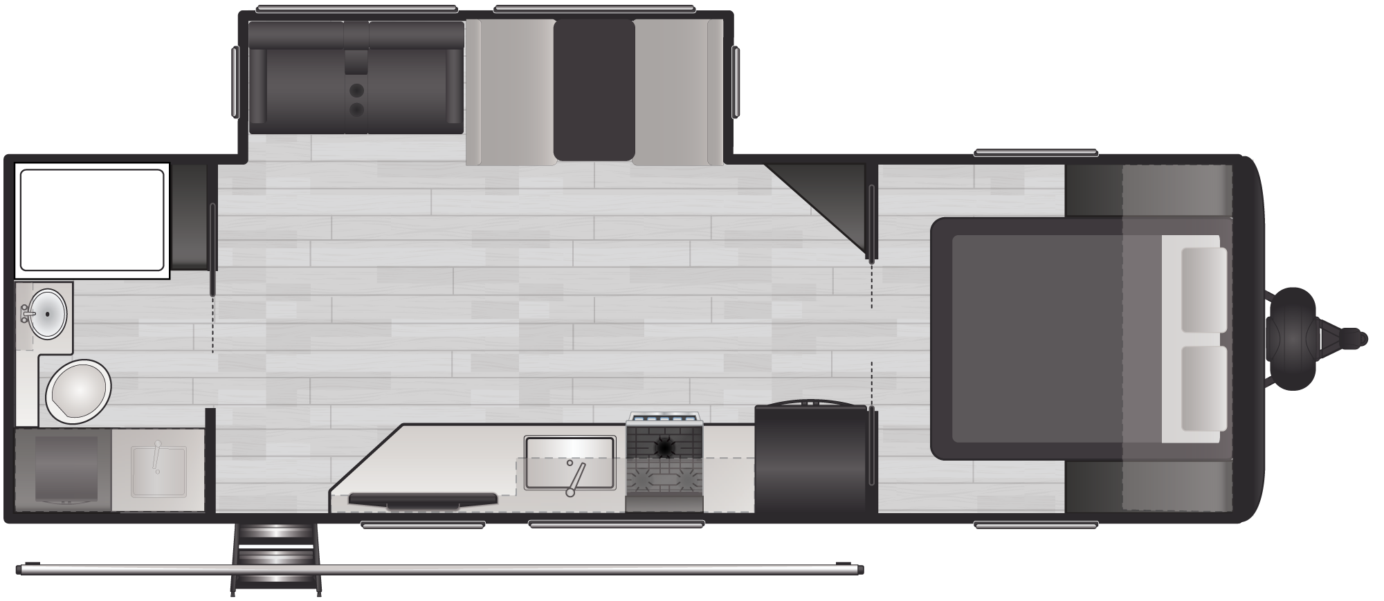Floorplan of RV model 2600RB