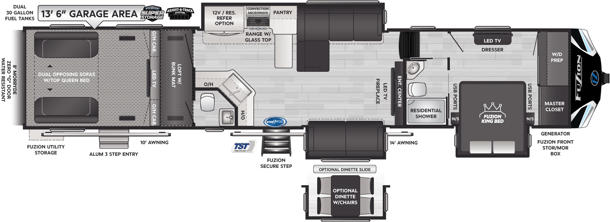 Floorplan of RV model 429