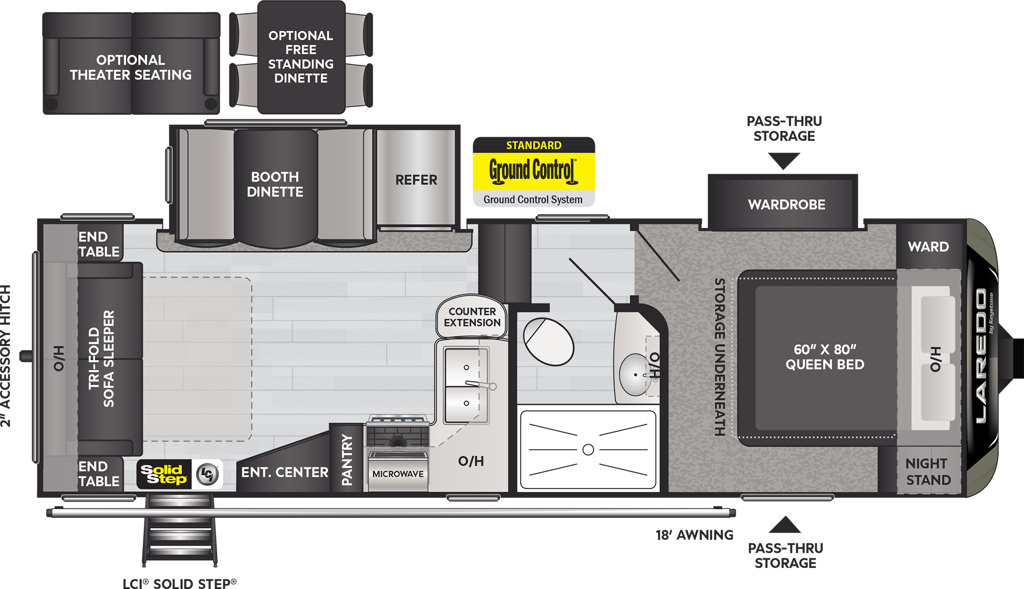 2021 Keystone Laredo Super Lite 255SRL floorplan diagram