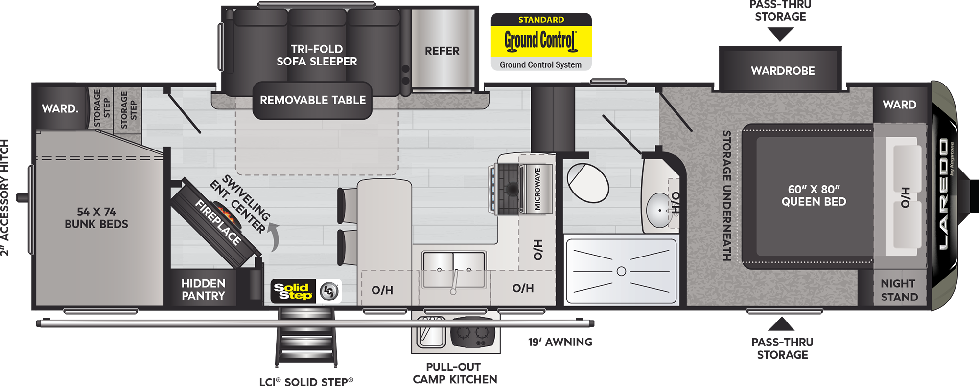 2021 Keystone Laredo Super Lite 284SBH floorplan diagram