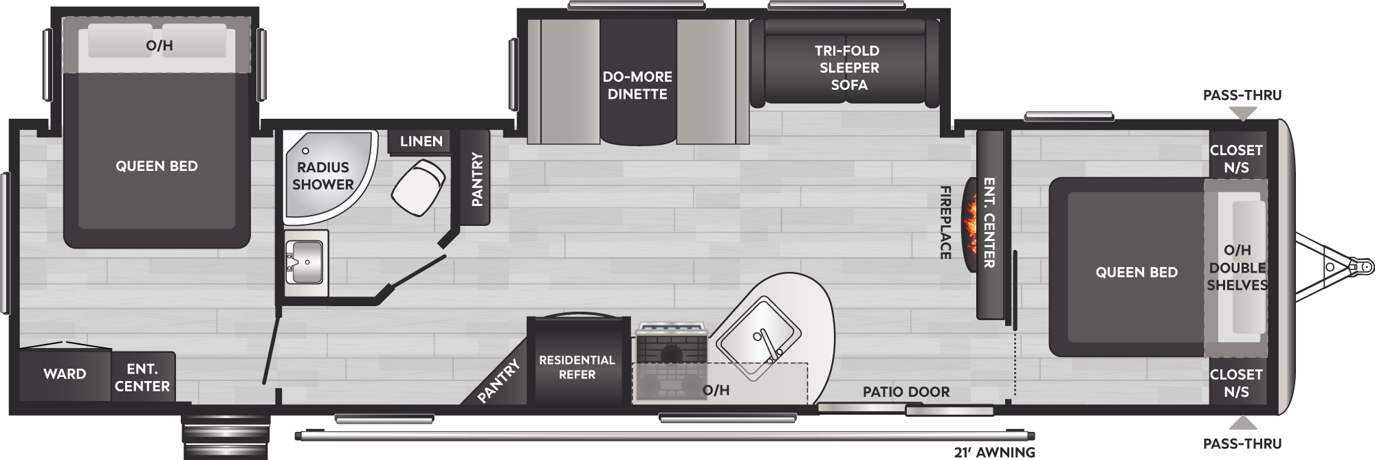 2025 Keystone Springdale Destination Travel Trailers 38FQ floorplan diagram