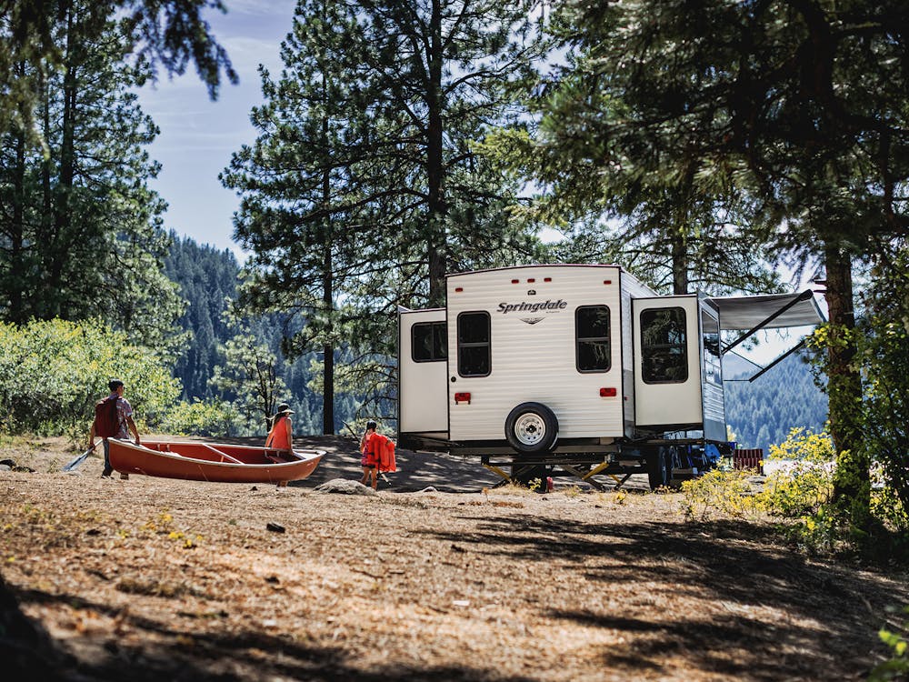 Family camping and canoeing in the Springdale