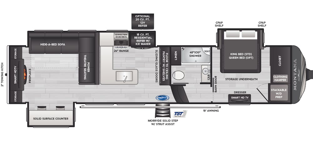 Montana 3531RE Floorplan Drawing
