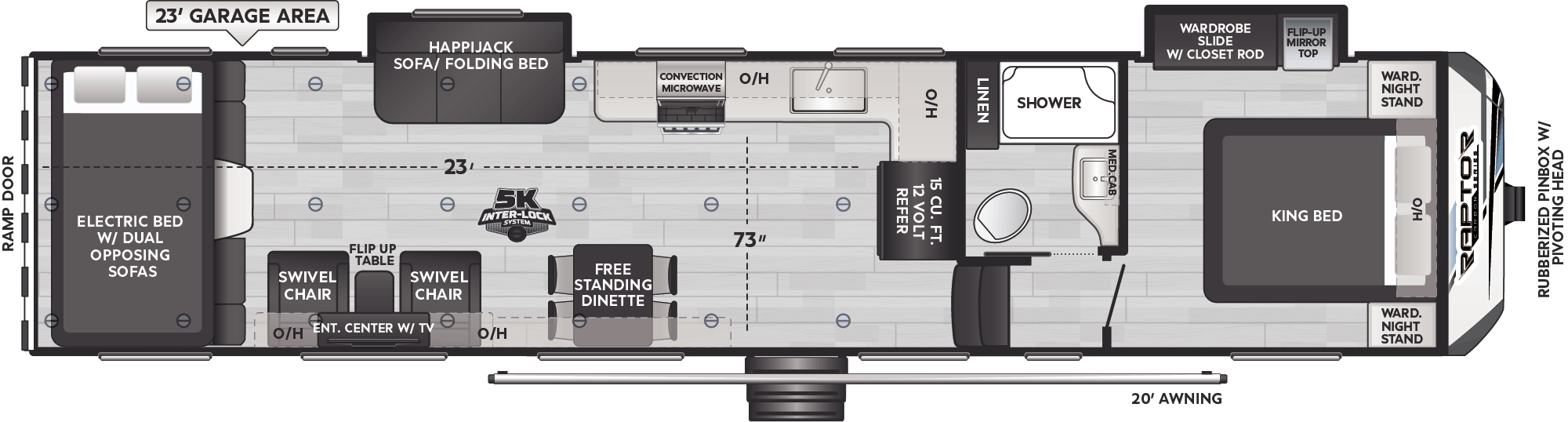 Floorplan of RV model 340