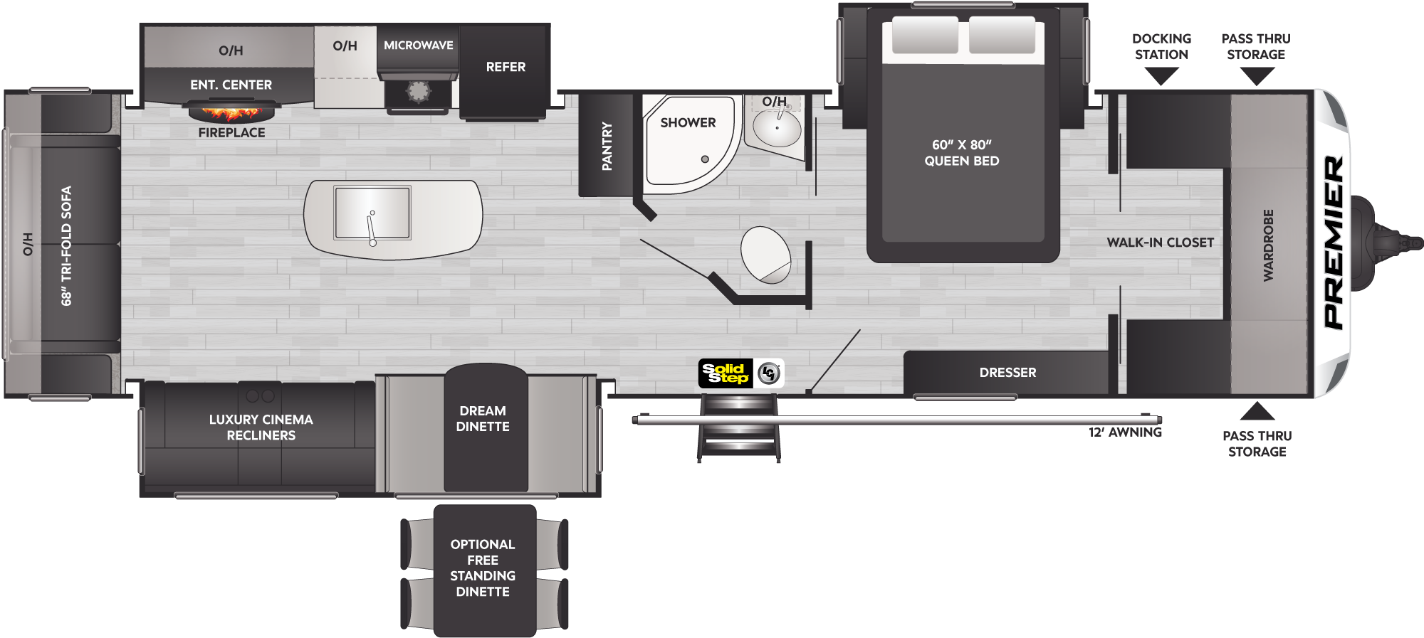 2023 Keystone Premier 34RIPR floorplan diagram