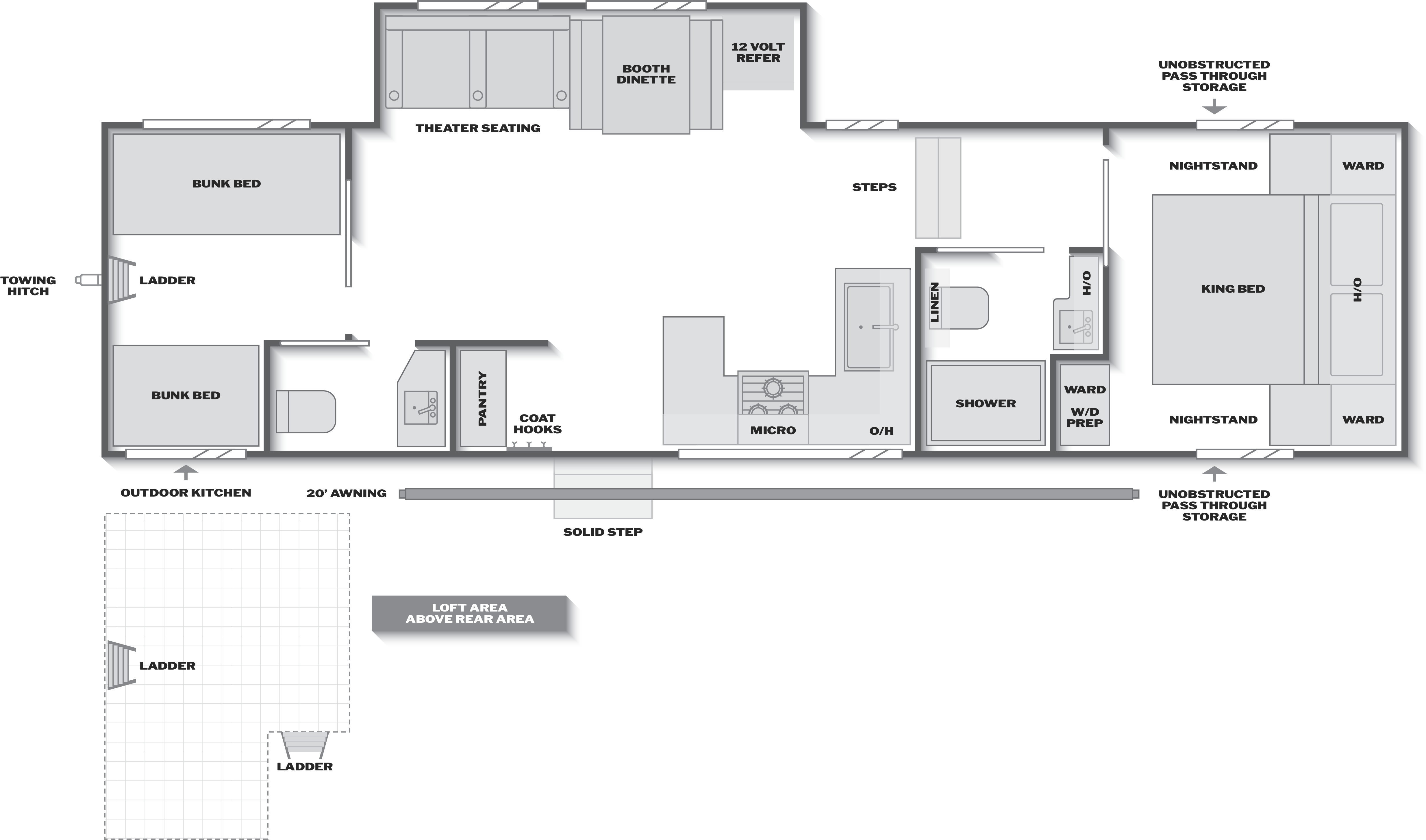 Floorplan of RV model 3100BH