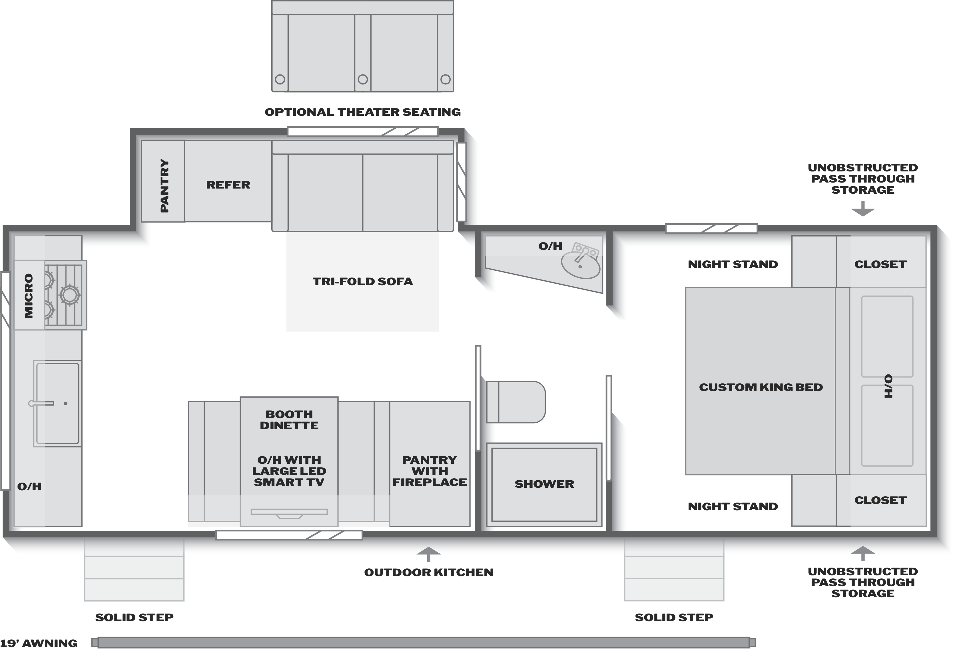 Floorplan of RV model 245RKS
