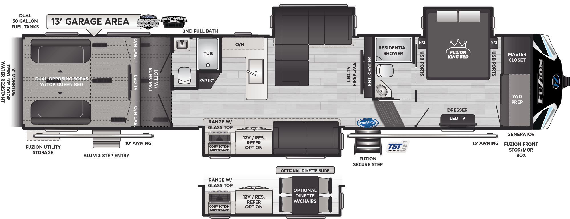 Floorplan of RV model 430