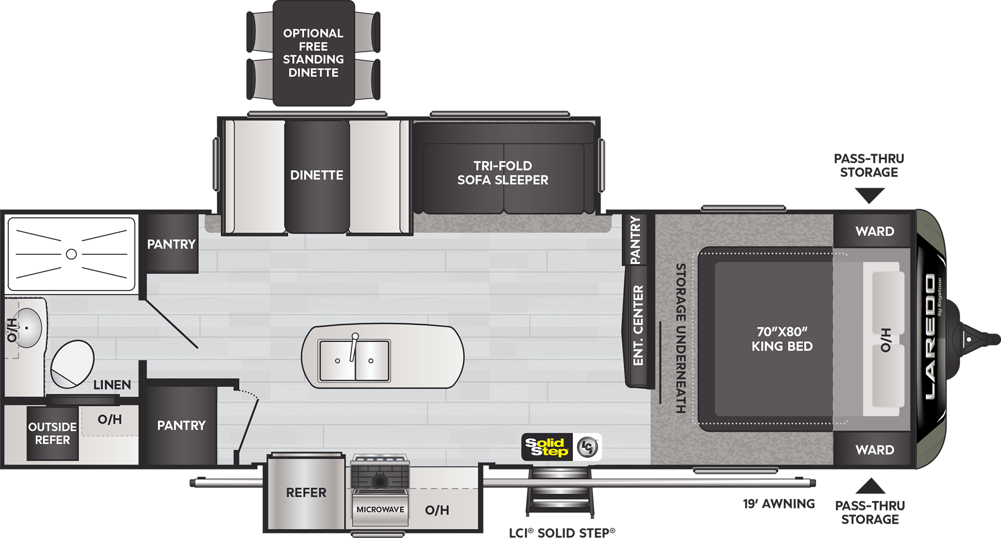 2021 Keystone Laredo 280RB floorplan diagram