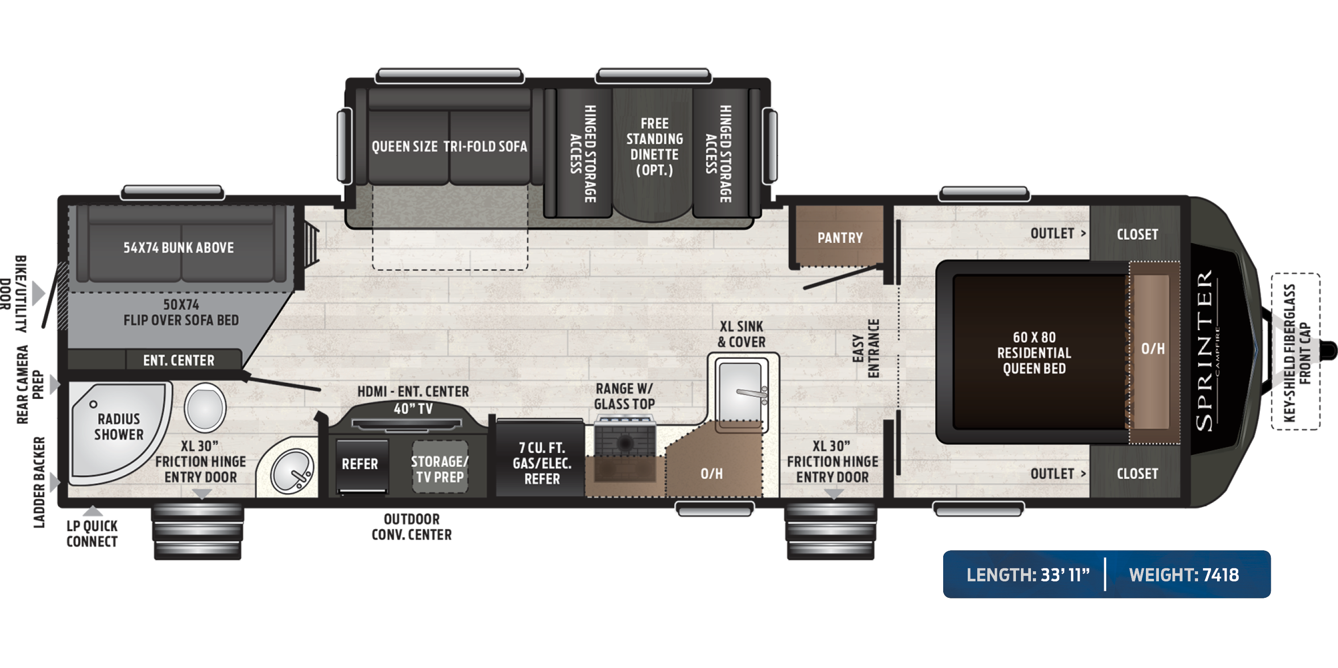 Sprinter Campfire 29DB floorplan