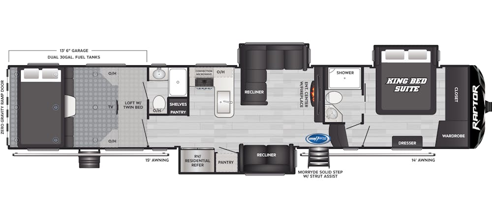 Raptor 431 Floorplan Drawing