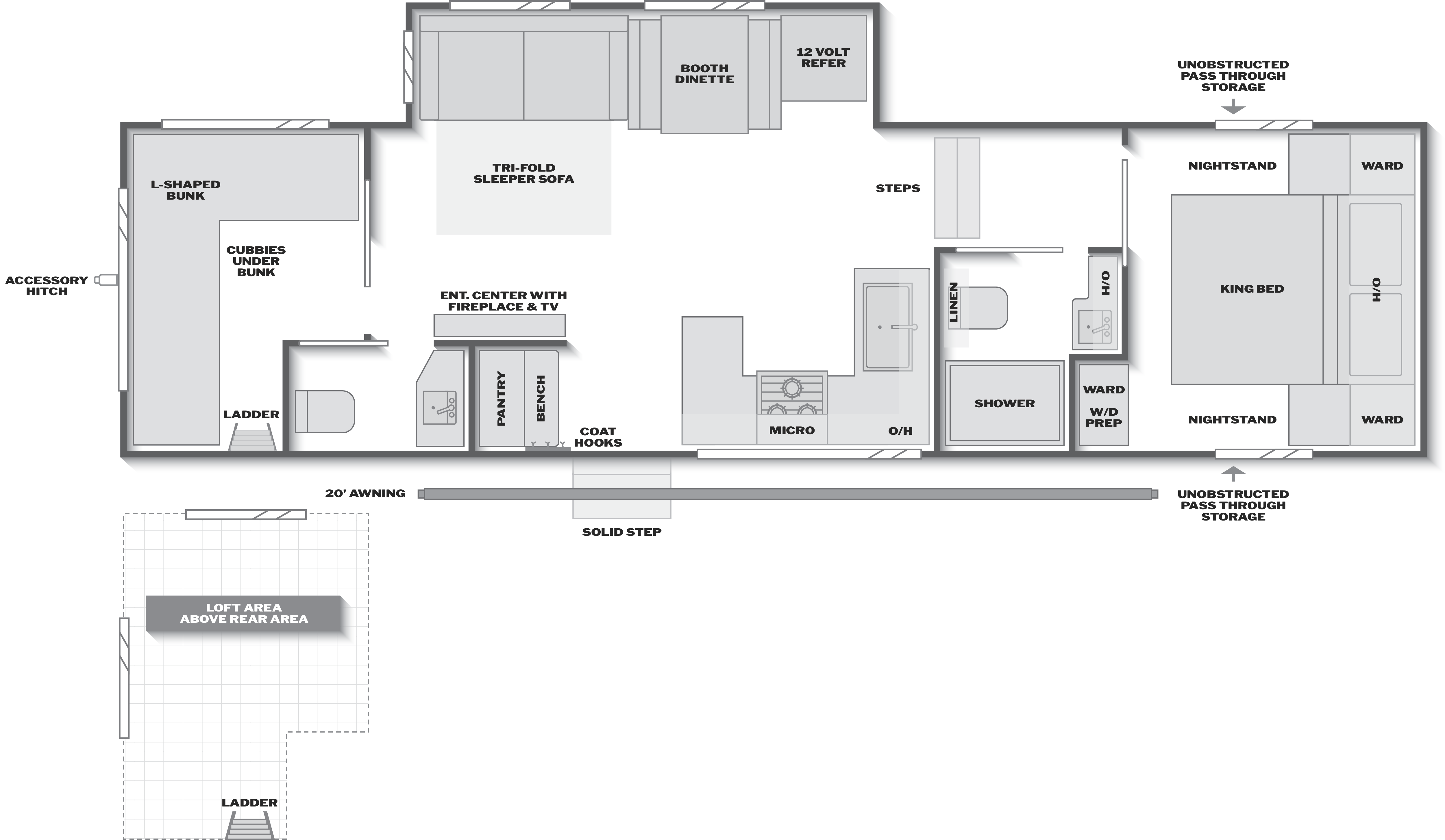 Floorplan of RV model 3100BH