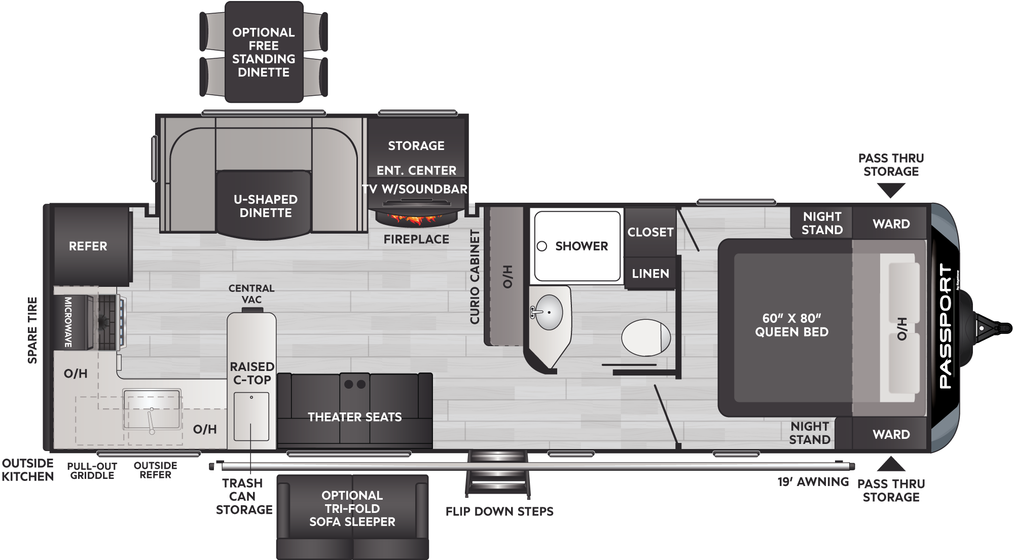 2024 Keystone Passport Gt 2704RKWE floorplan diagram