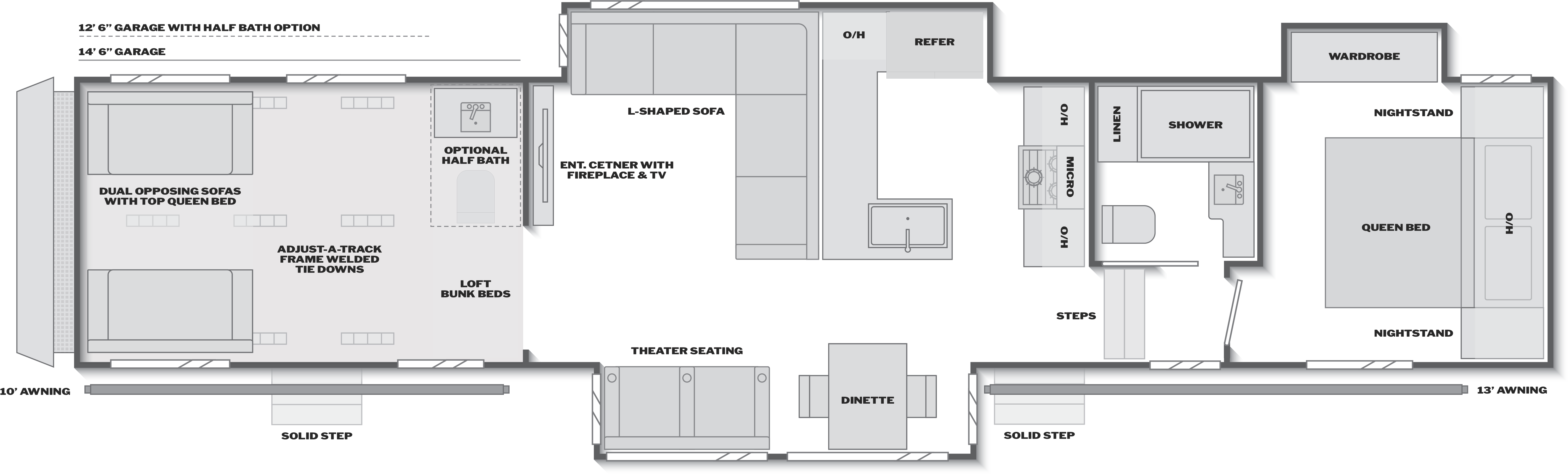 Floorplan of RV model 420