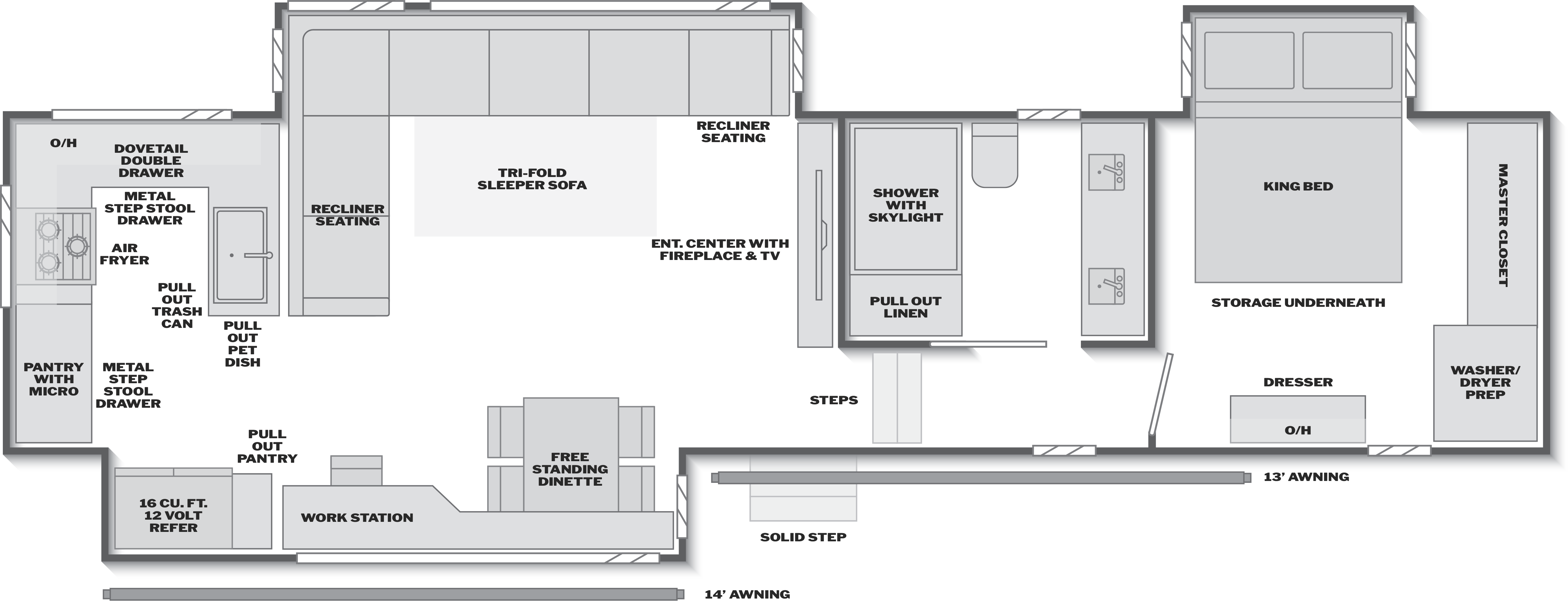 Floorplan of RV model 3511RK