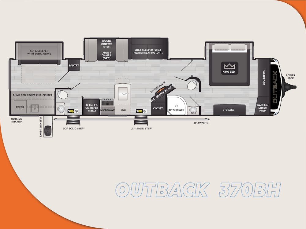 Outback 370BH Floorplan Drawi
