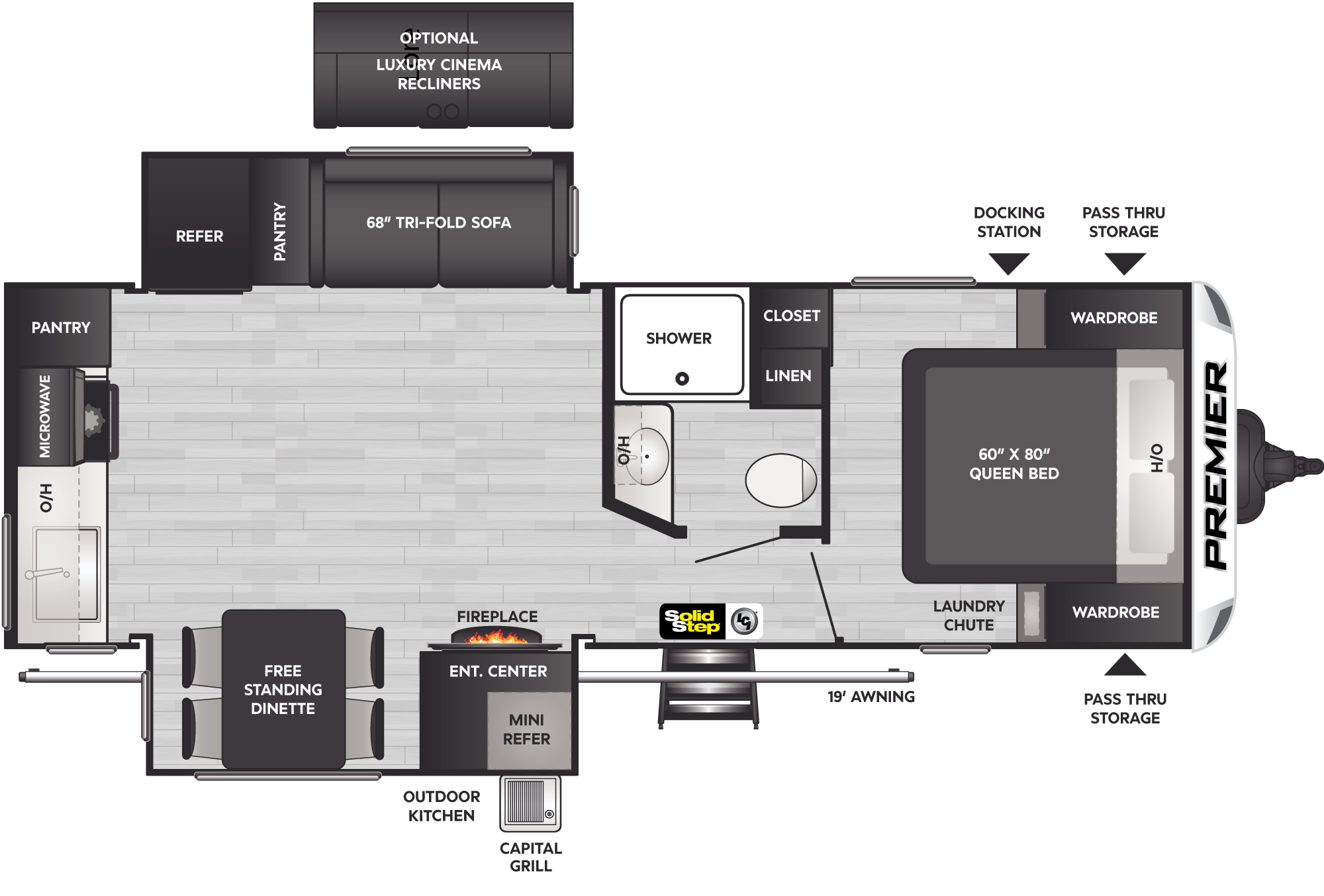 2023 Keystone Premier 25RKPR floorplan diagram