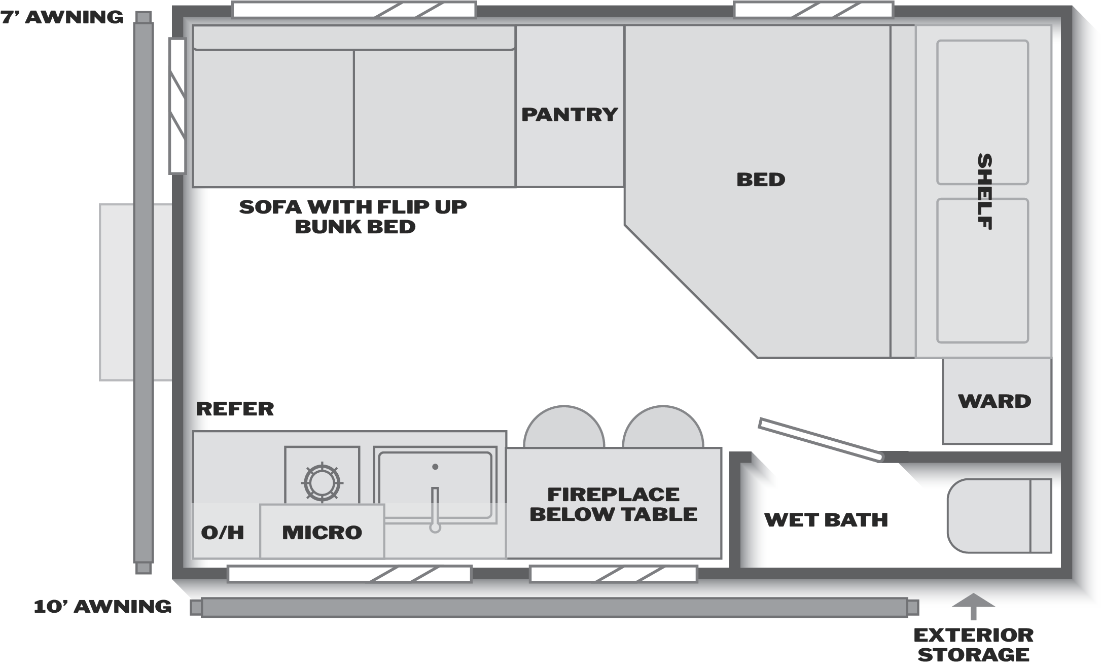 Floorplan of RV model 13S