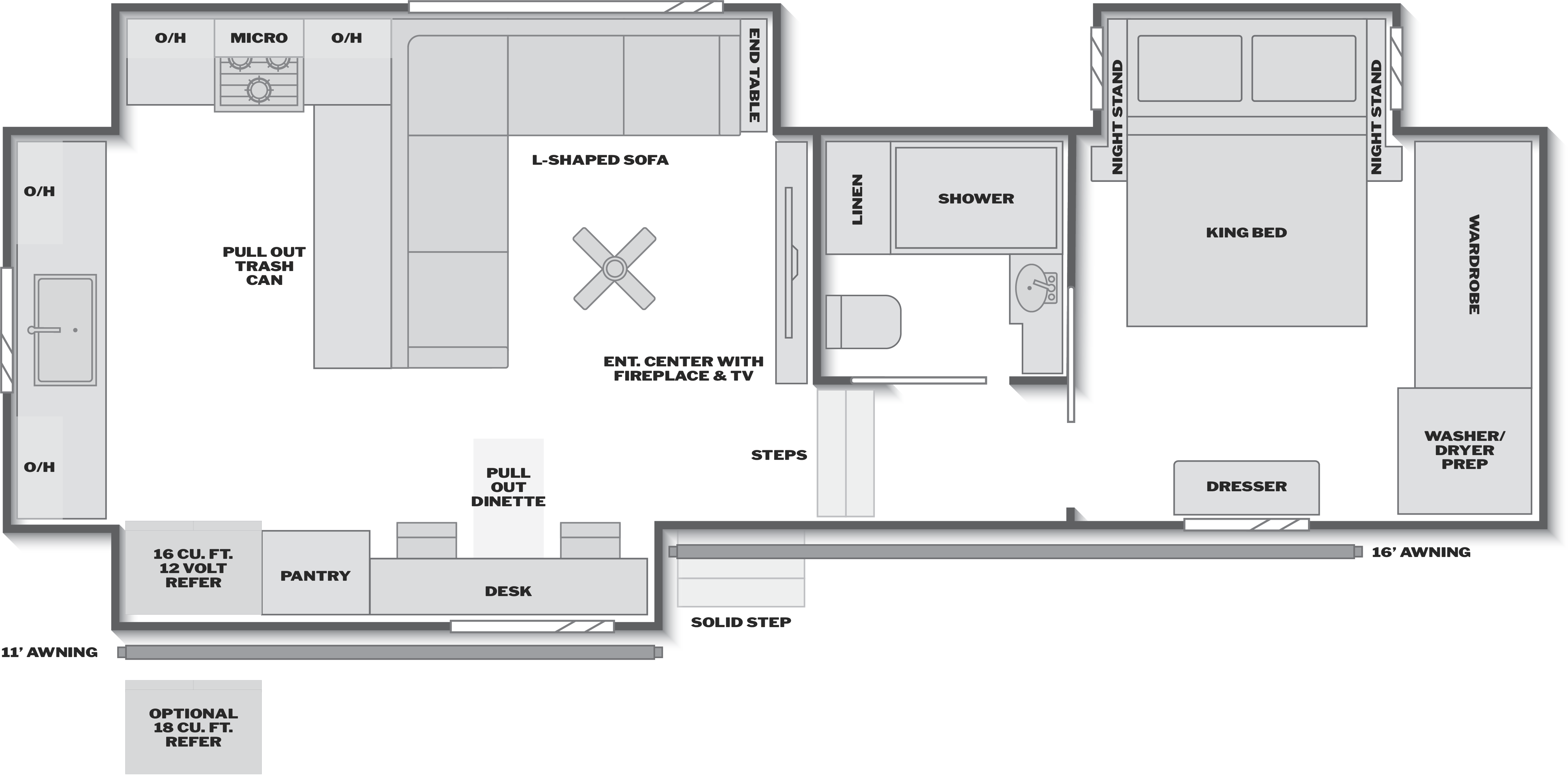 Floorplan of RV model 300RK