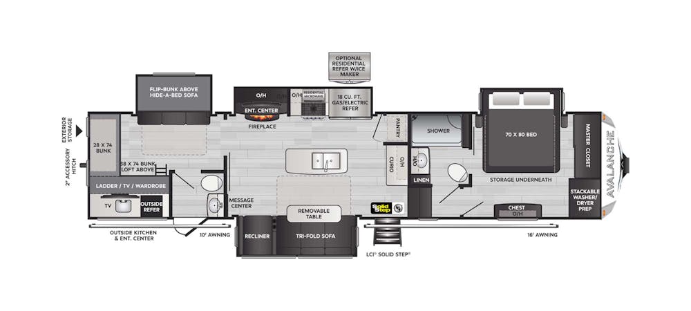 Avalanche 378BH Floorplan