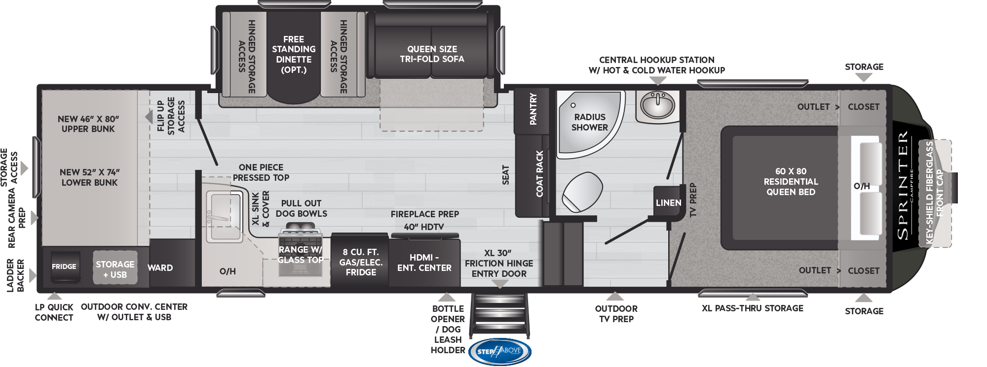 Sprinter Campfire 29FWBH floorplan