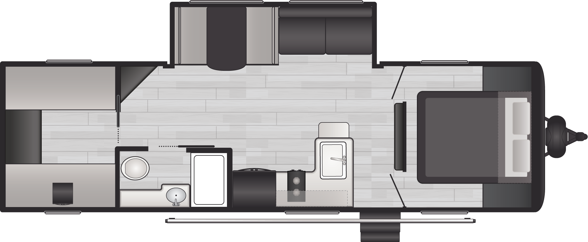 Floorplan of RV model 27BWE