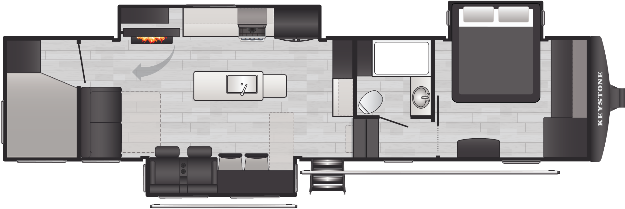Floorplan of RV model 3500RDB