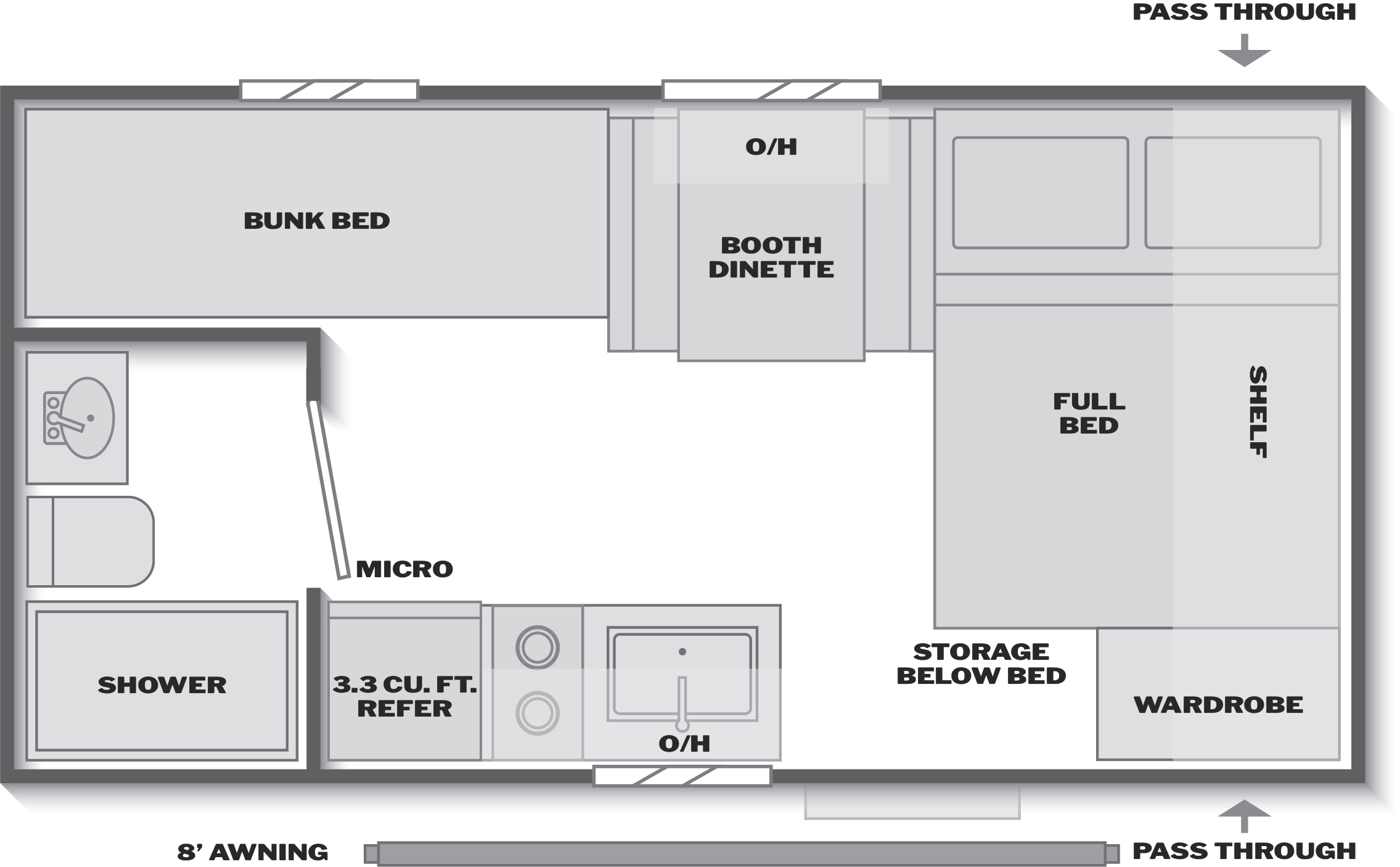 Floorplan of RV model 1610BH