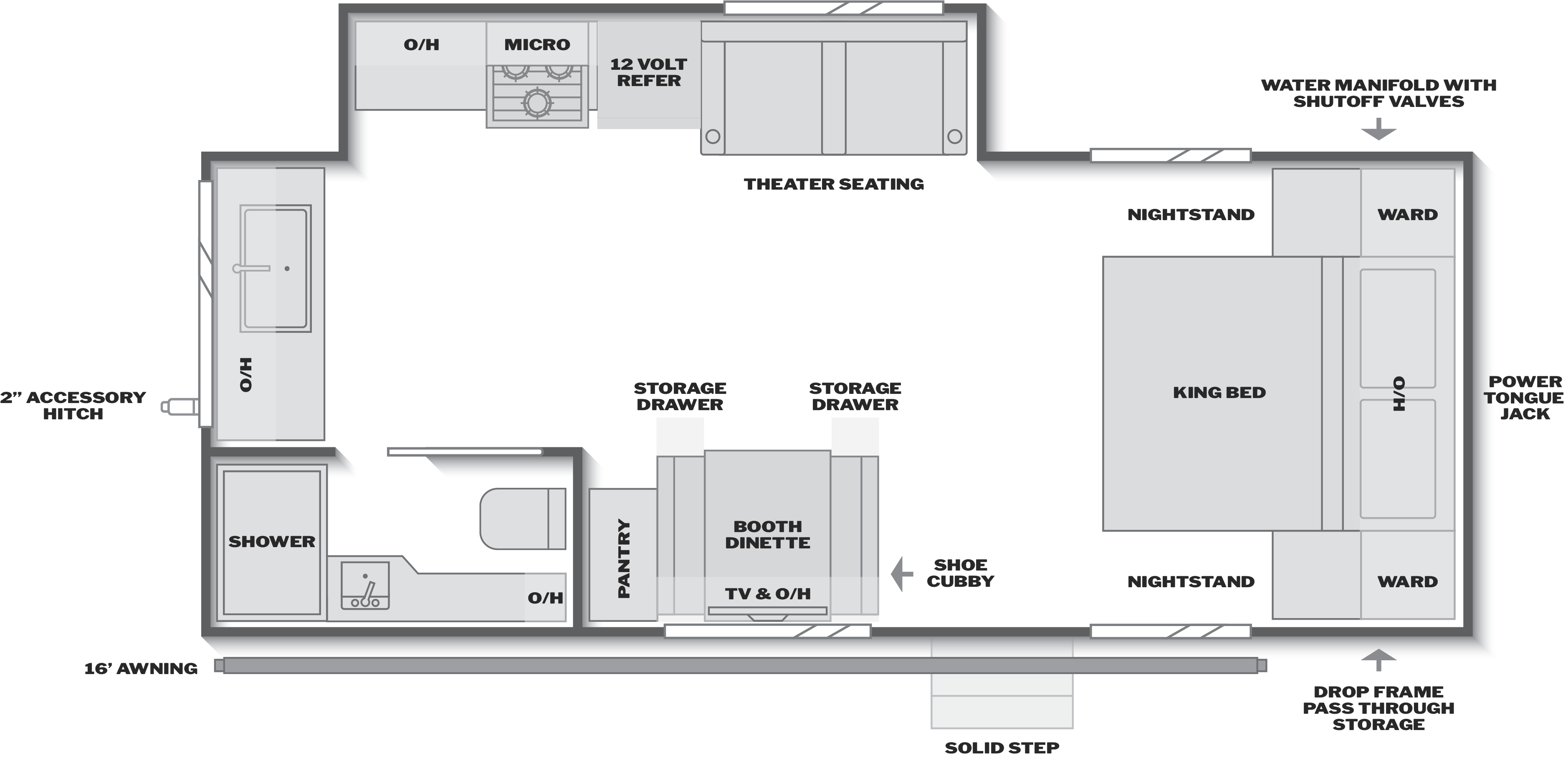 Floorplan of RV model 22MLS