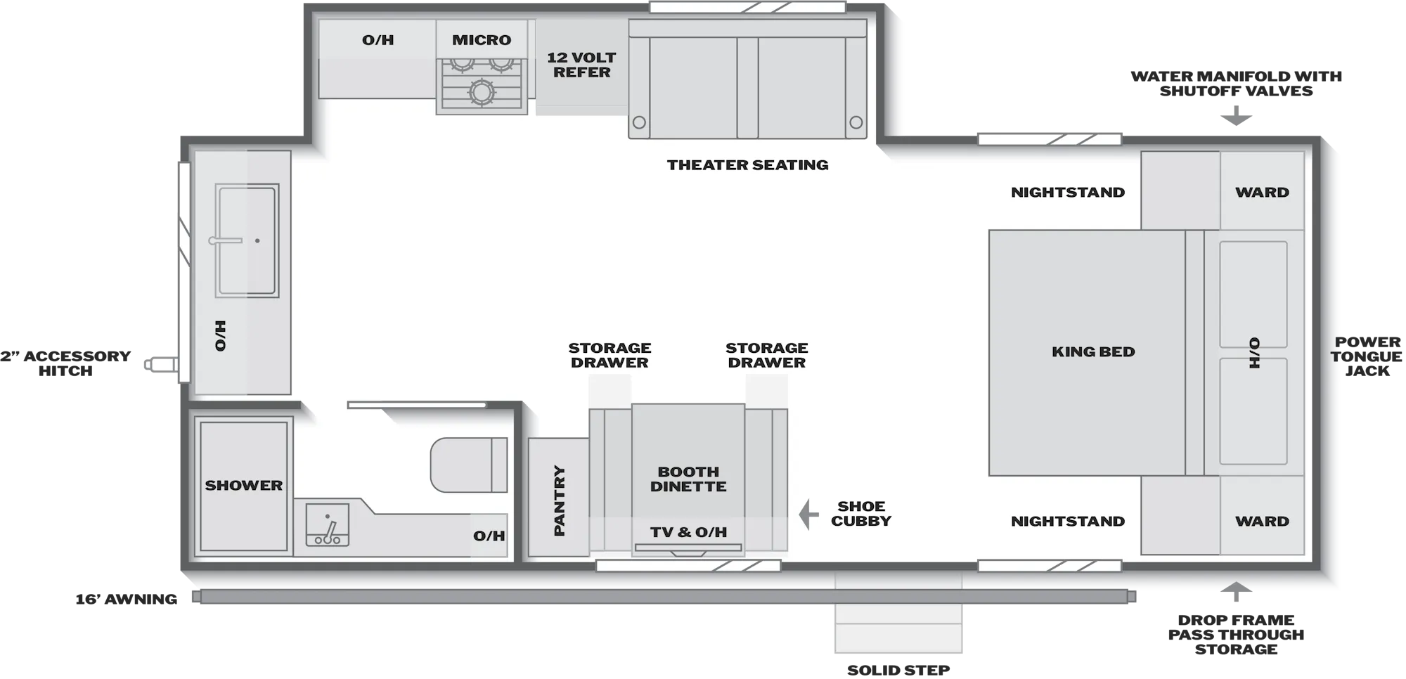 2027 Keystone Cougar Half-Ton 22MLS floor plan diagram — Travel Trailer, sleeps 4