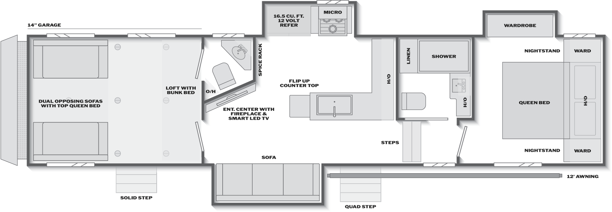 Floorplan of RV model 367