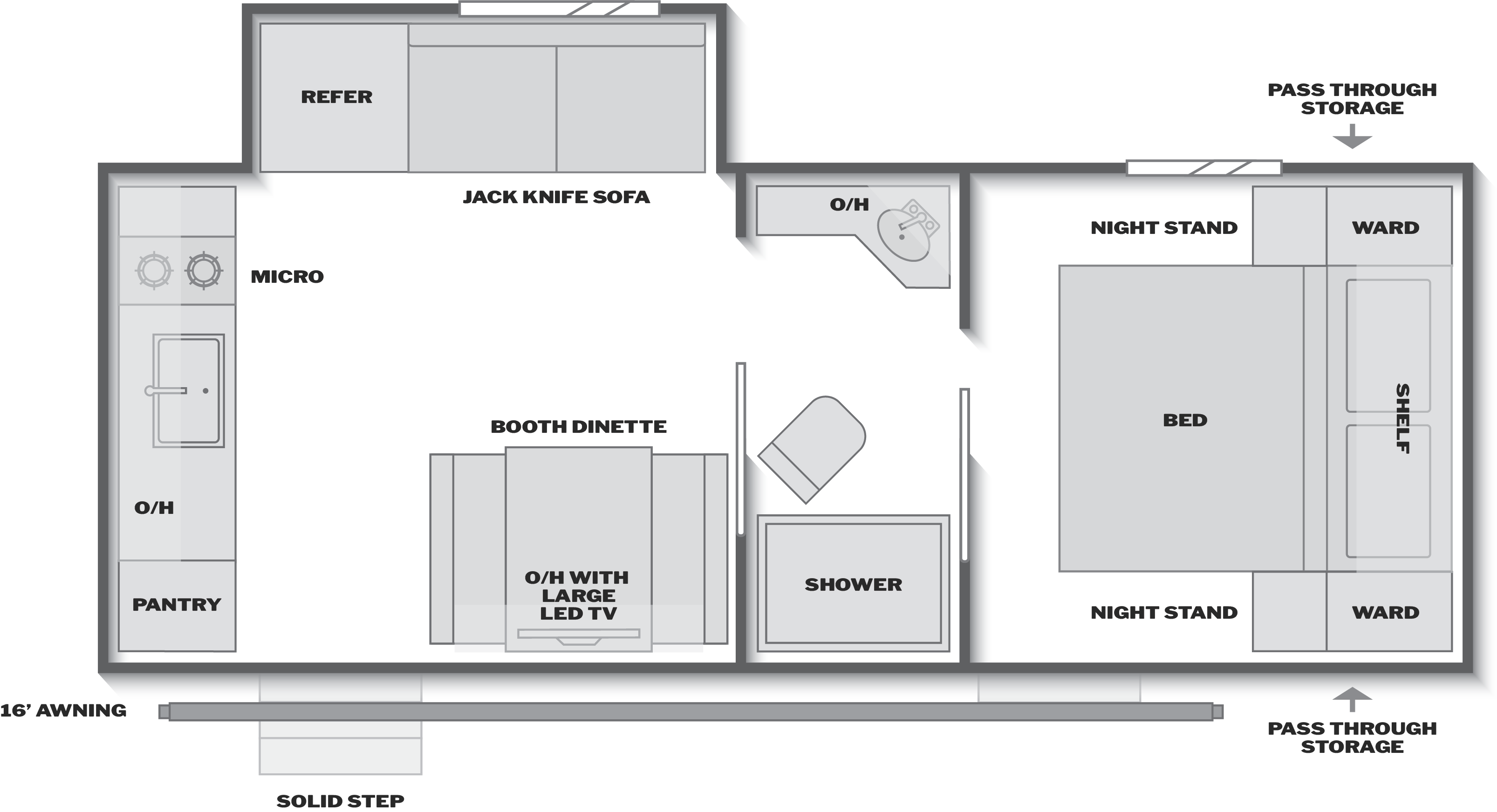 Floorplan of RV model 21RKCWE