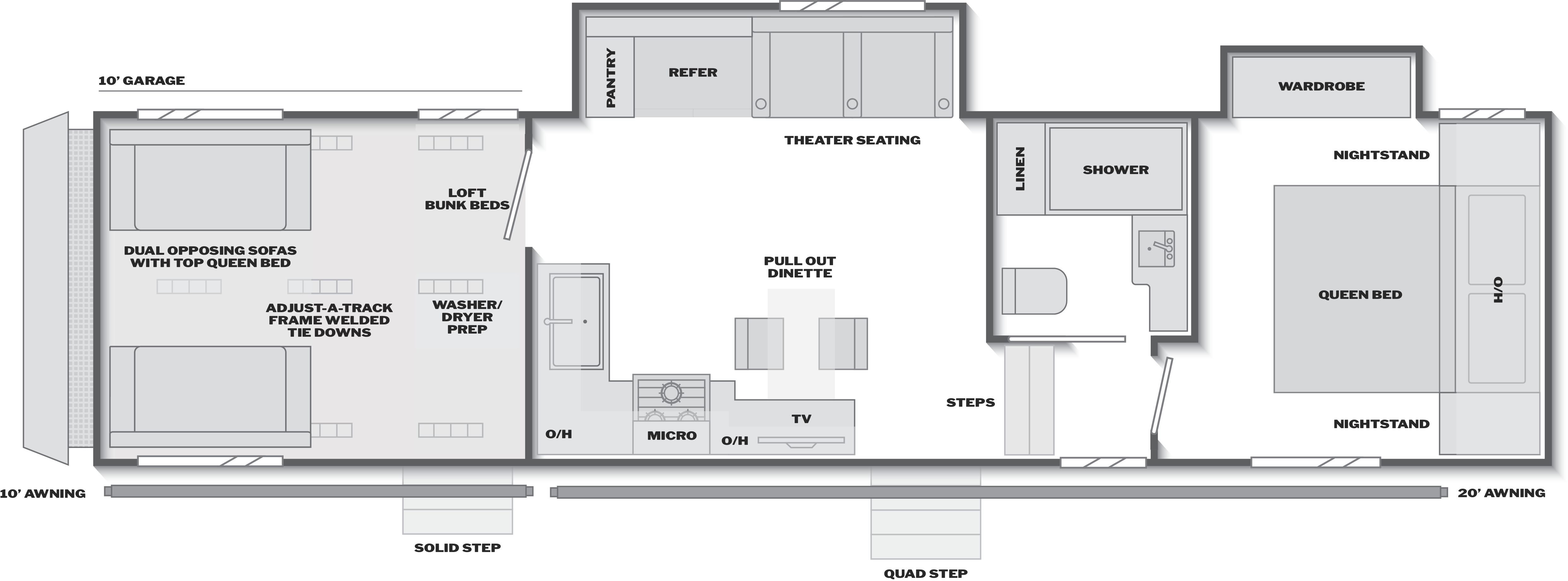 Floorplan of RV model 330