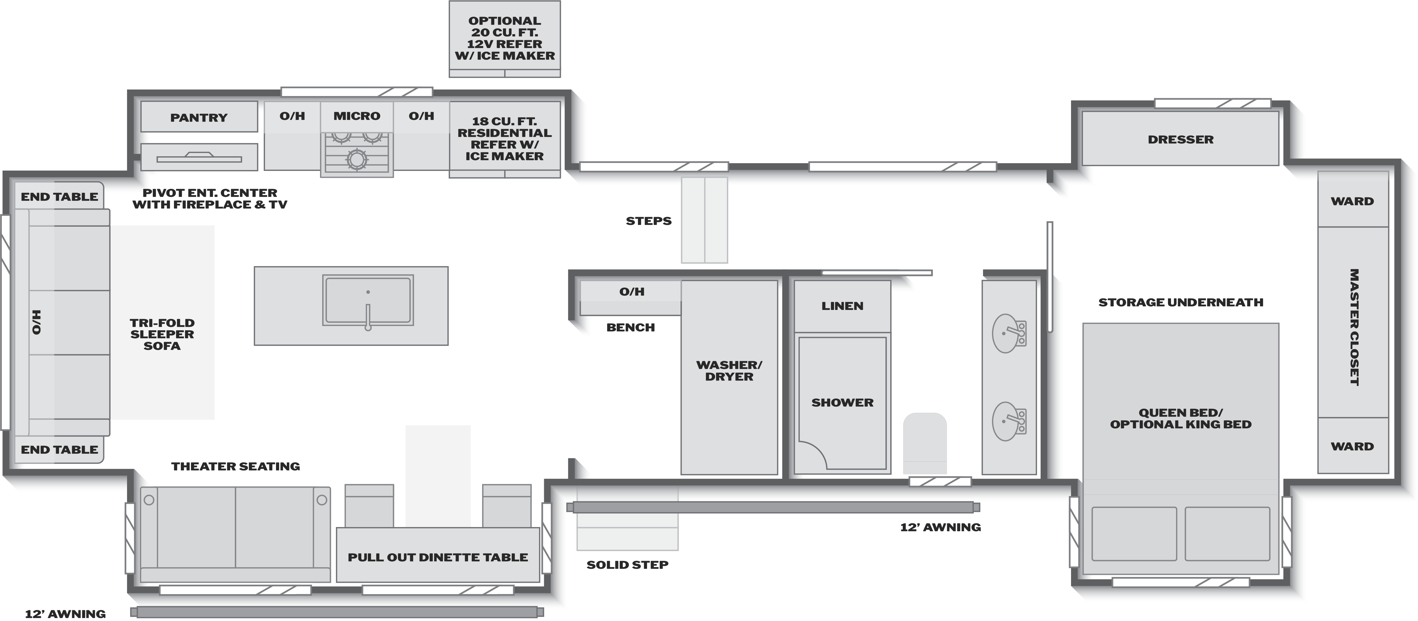Floorplan of RV model 3800MR
