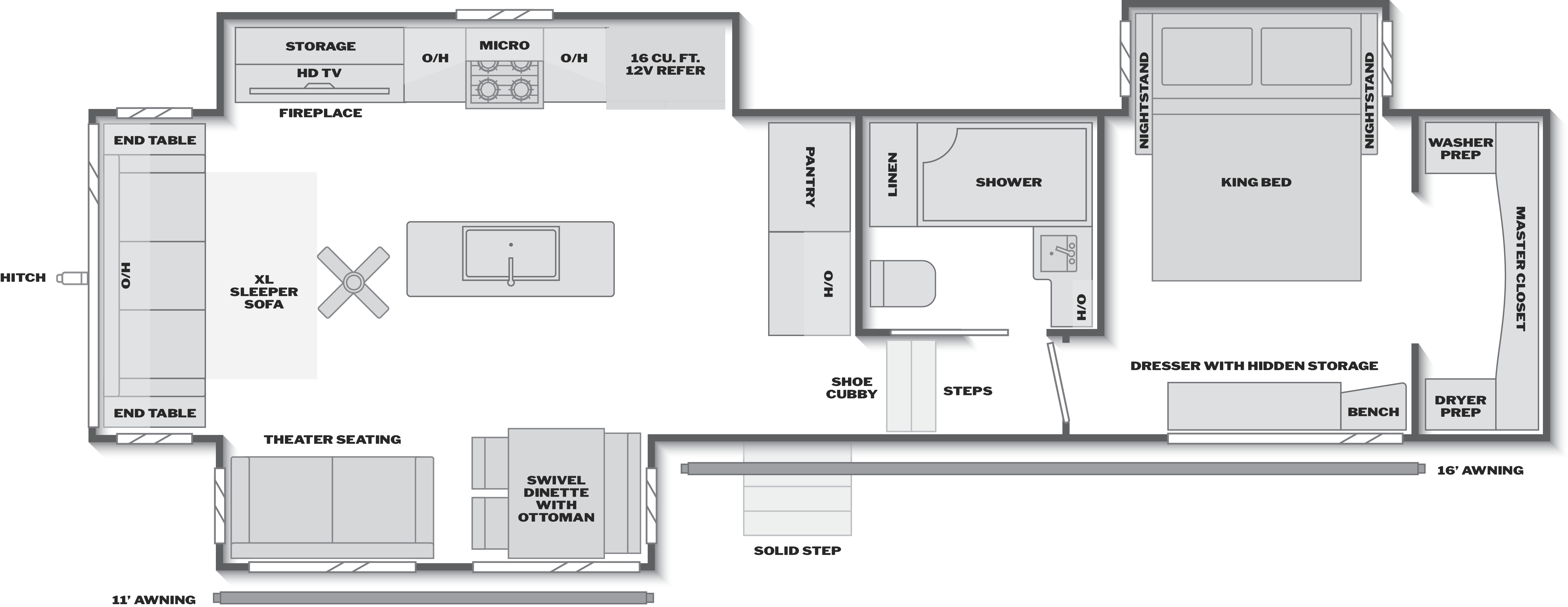 Floorplan of RV model 3260RL