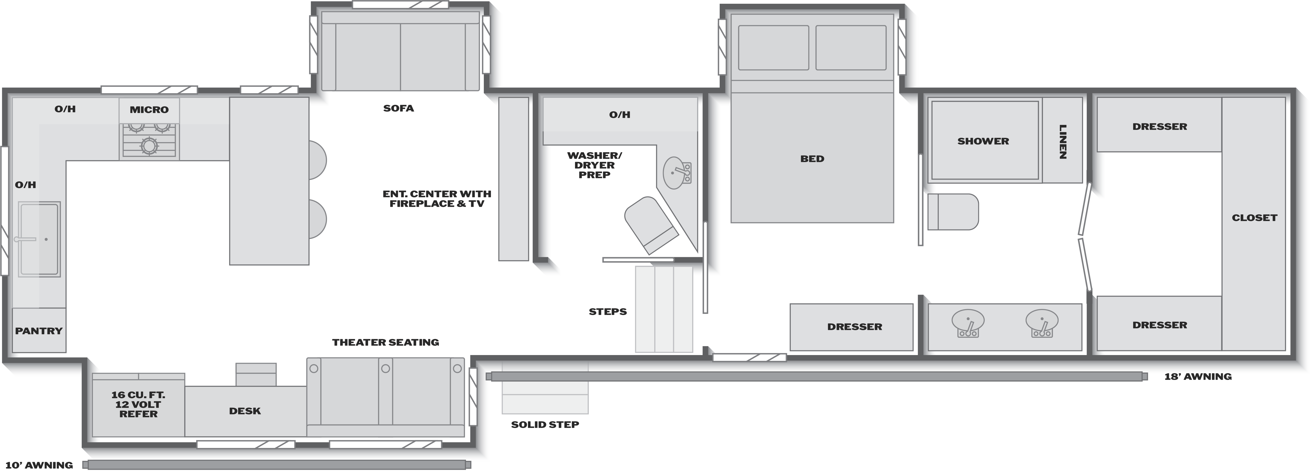 Floorplan of RV model 3840LRK