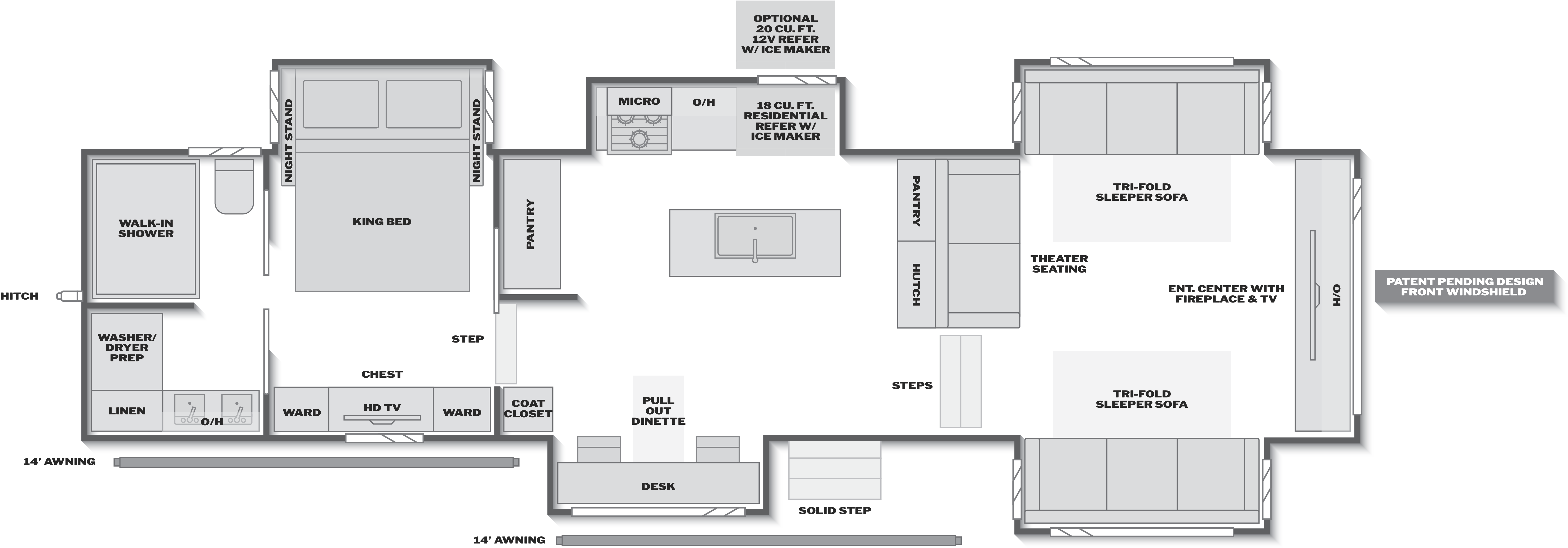 Floorplan of RV model 3712KB
