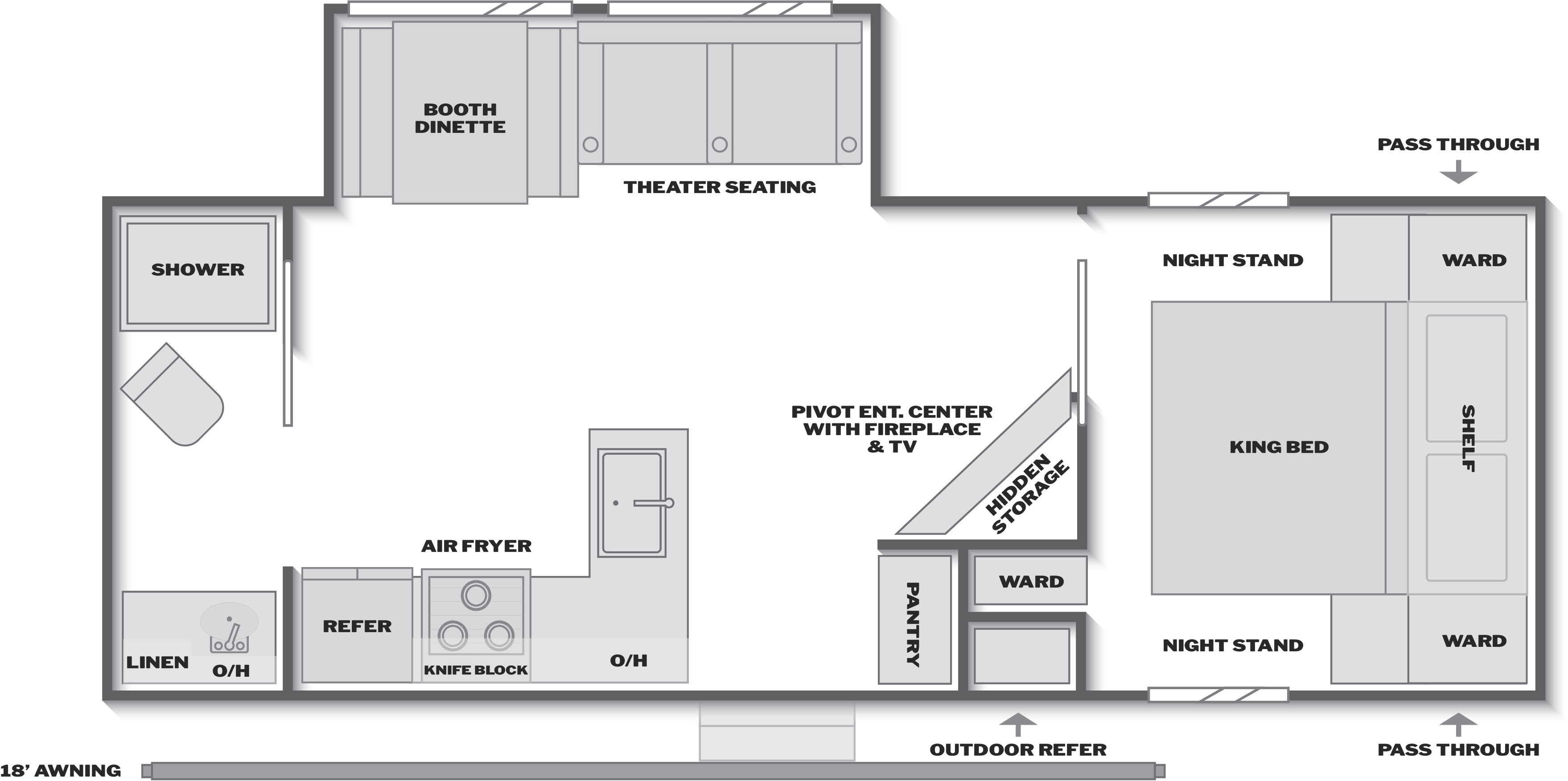 Floorplan of RV model 25RBS